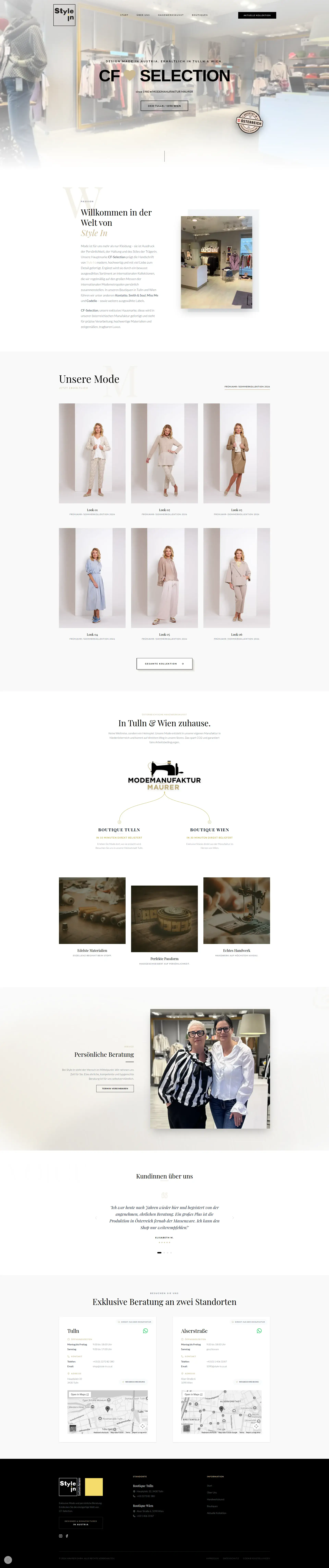 Screenshot der Style In Boutique-Website